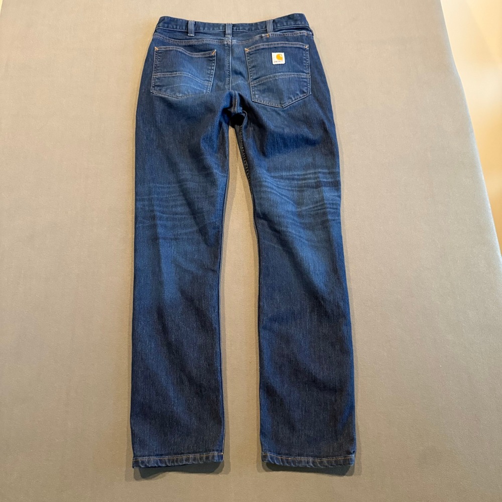 Carhartt Force Straight Fit Jeans Men's 32x34 Dark Wash Low Rise BD4945-M - Picture 2 of 13